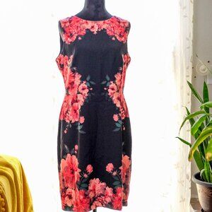 Red and Black Floral Dress size 12